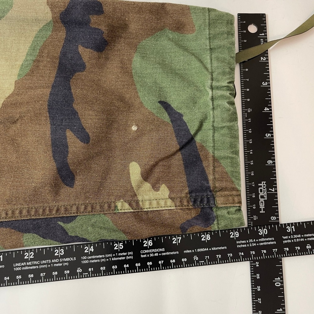 Military BDU Pants Mens Medium Short Green Brown Woodland Camo Cargo Canvas Gorp - Picture 9 of 10